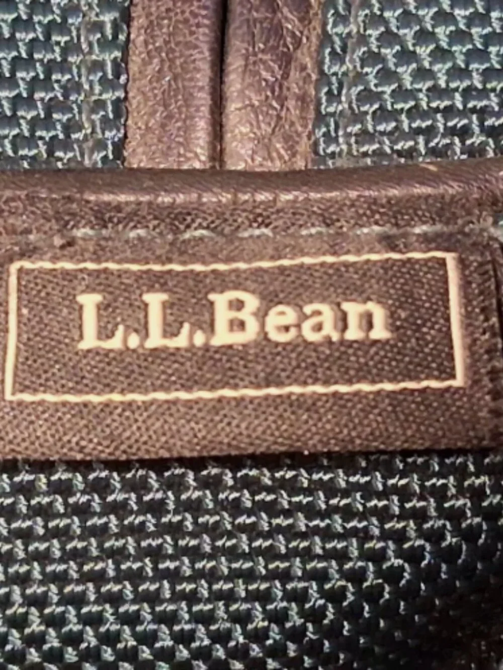 Vintage L.L. Bean Green Laptop Bag Briefcase Messenger Canvas Leather Strap